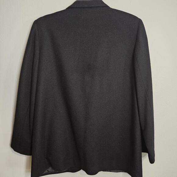 Sag Harbor Women's Black One Button Lined 100% Wool Blazer Jacket Size 14 - Picture 4 of 8